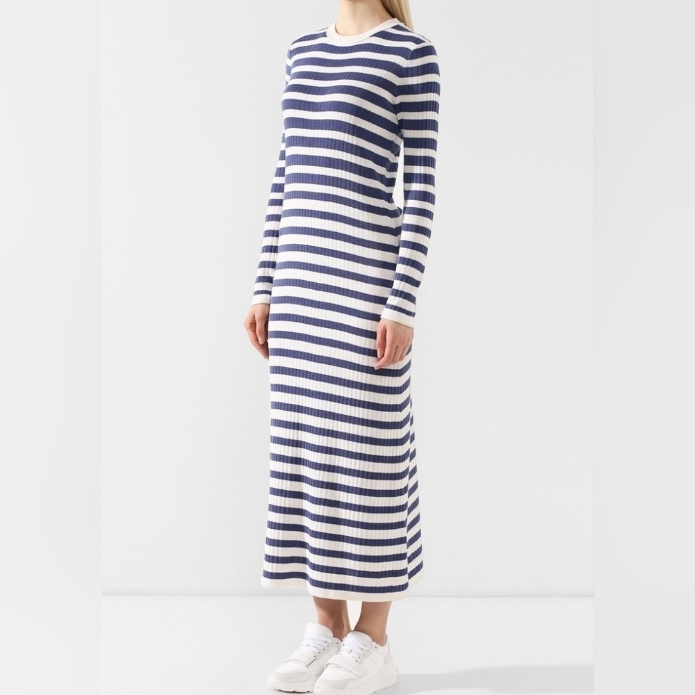 Sonia Rykiel Striped Long Sleeve Maxi Dress - Picture 1 of 6